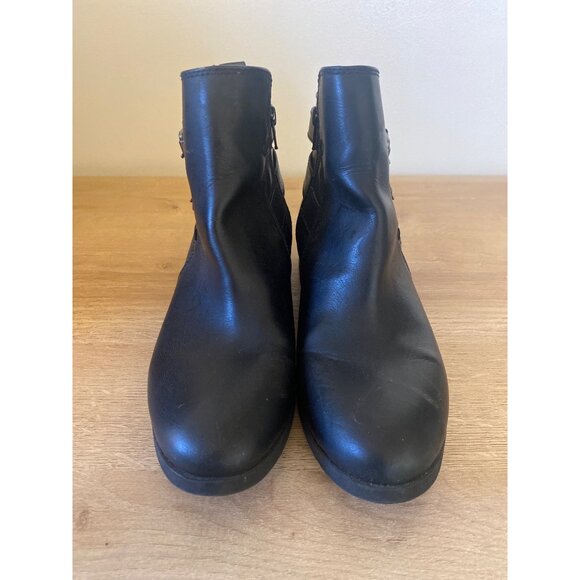 Old Navy Women’s Black Black Jack Moto Ankle Boots With Double Buckle Size 7 - Picture 2 of 7